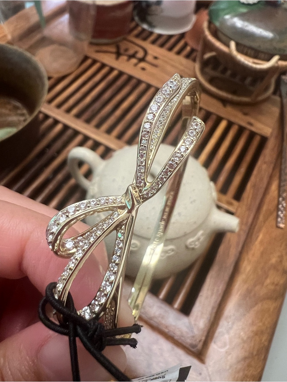 kate spade Gold Crystal Bow bracelet